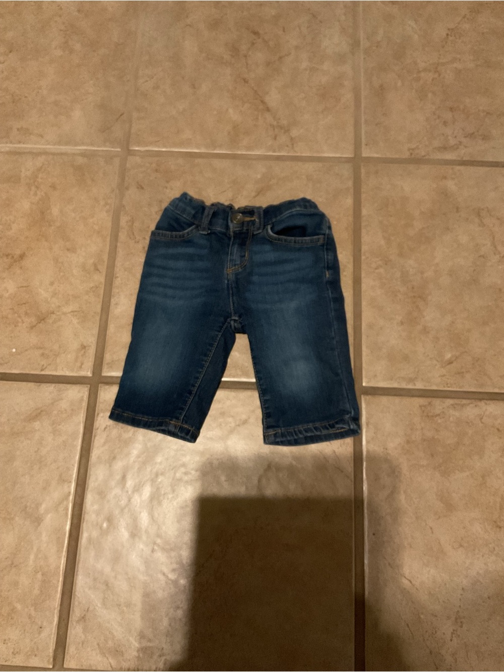 Girls Place Skimmer Jeans Size 5 Dark Wash Denim Capri Pants Adjustable Waist